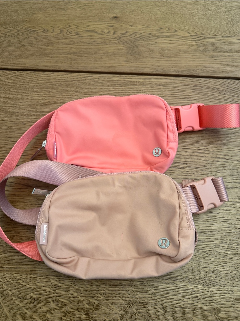 lululemon Coral and Blush Convertible Waist Bags